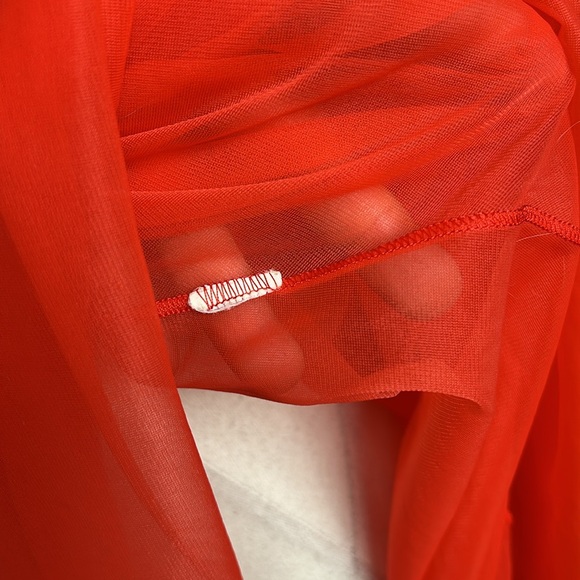 Vintage Scarlet Sheer Chemise - Picture 9 of 15